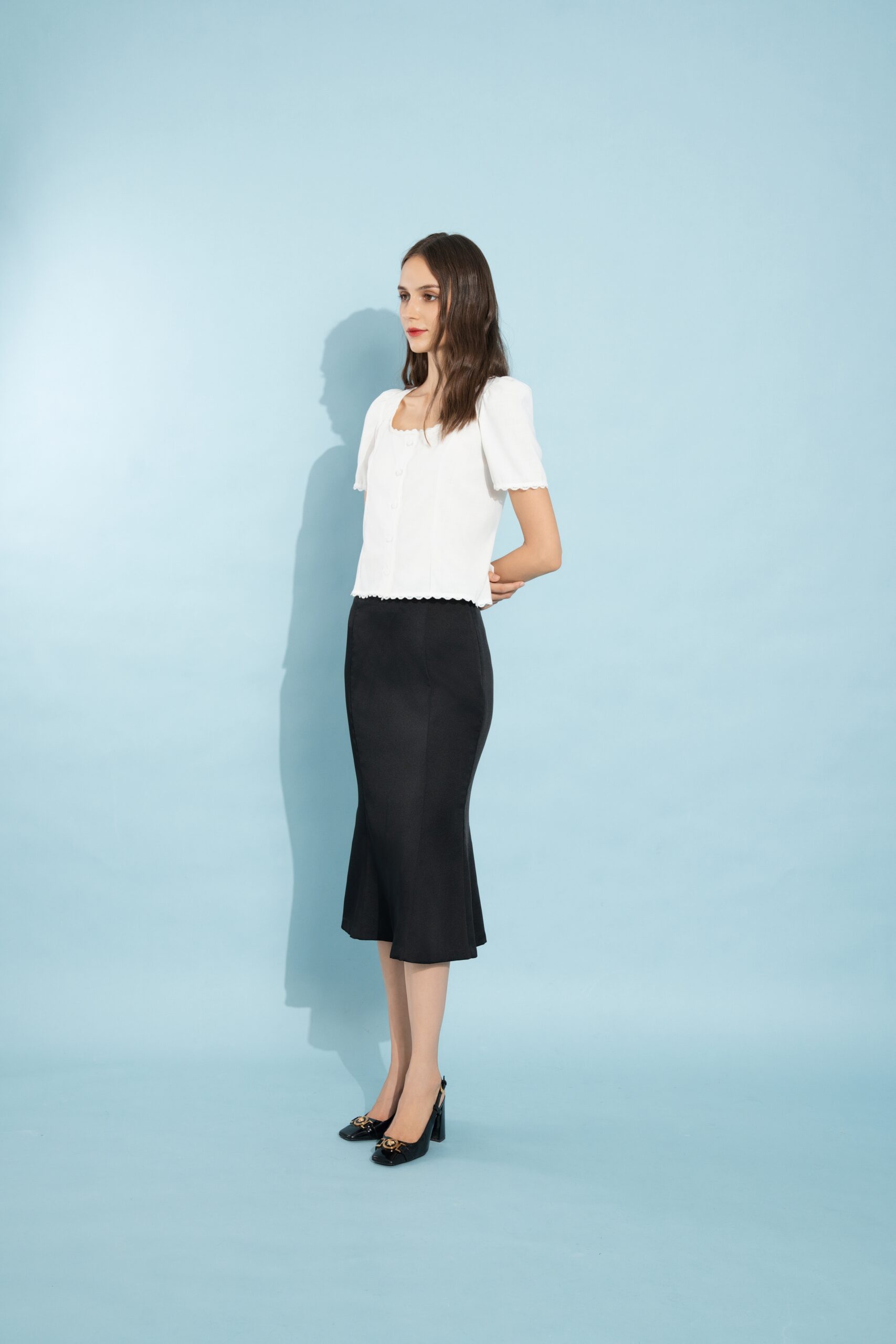 Linen Shirt with Lace