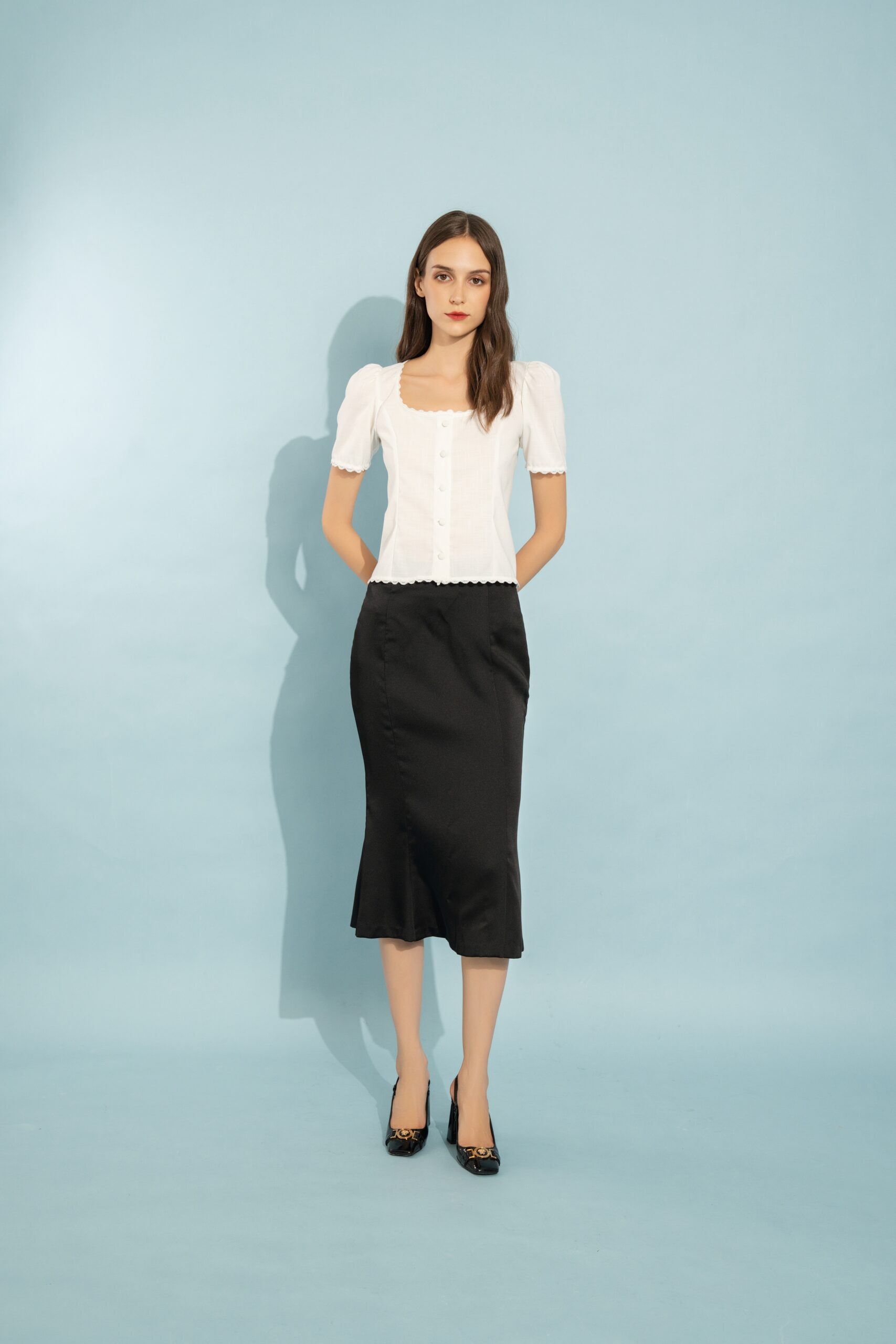 Dreamy Mermaid Satin Skirt | Black