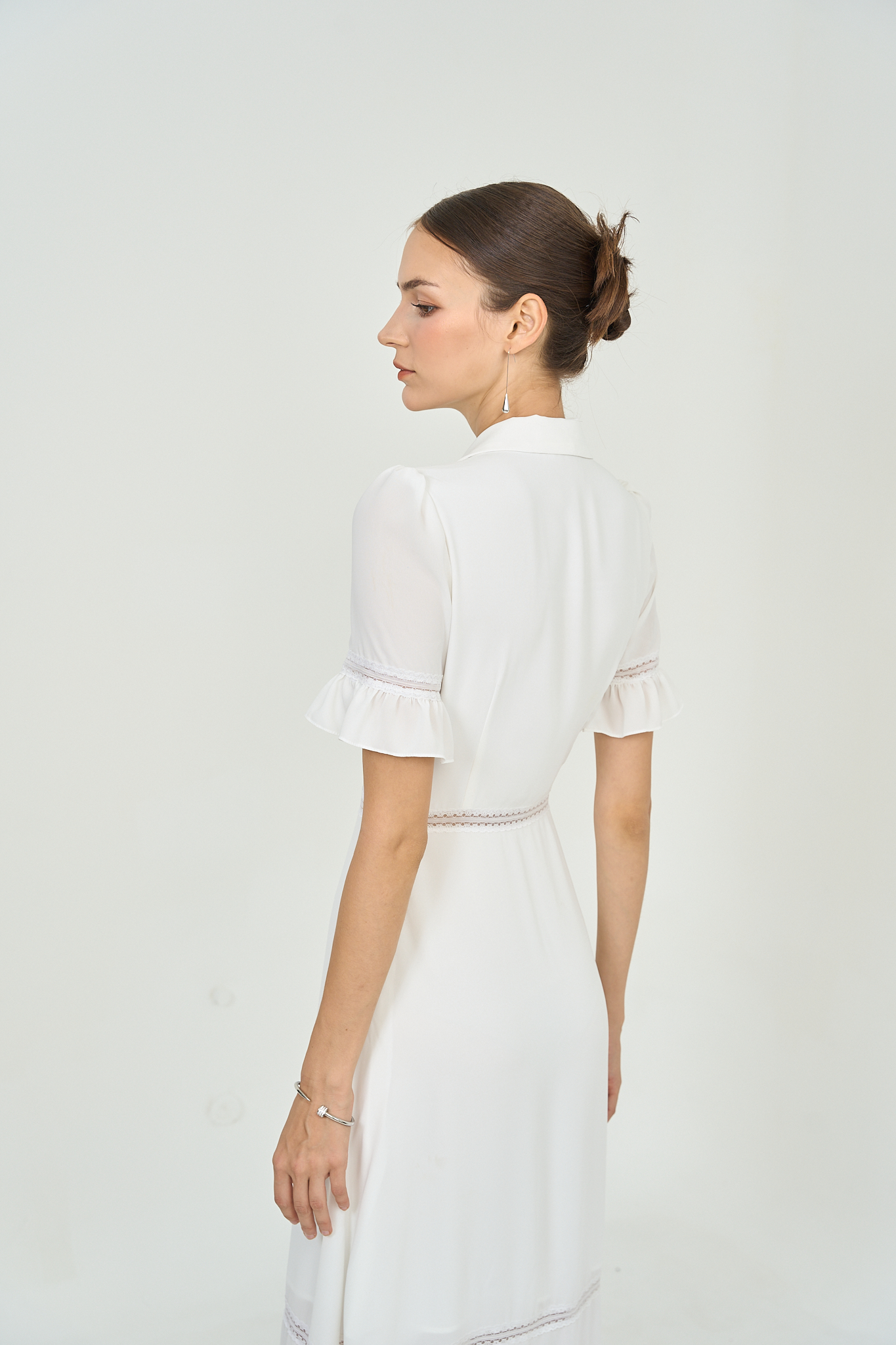 Long Button Lace Dress