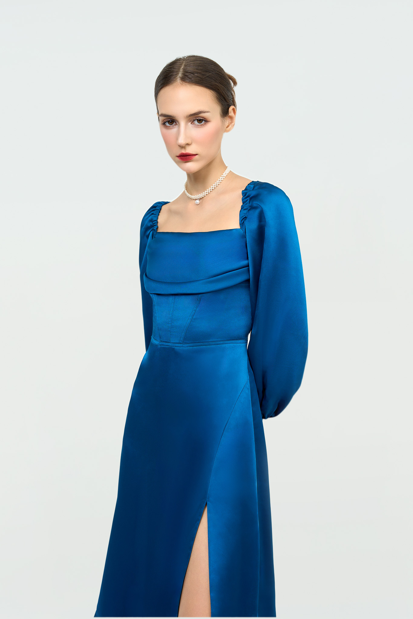Corset Tie-Back Midi Dress | Cobalt Blue