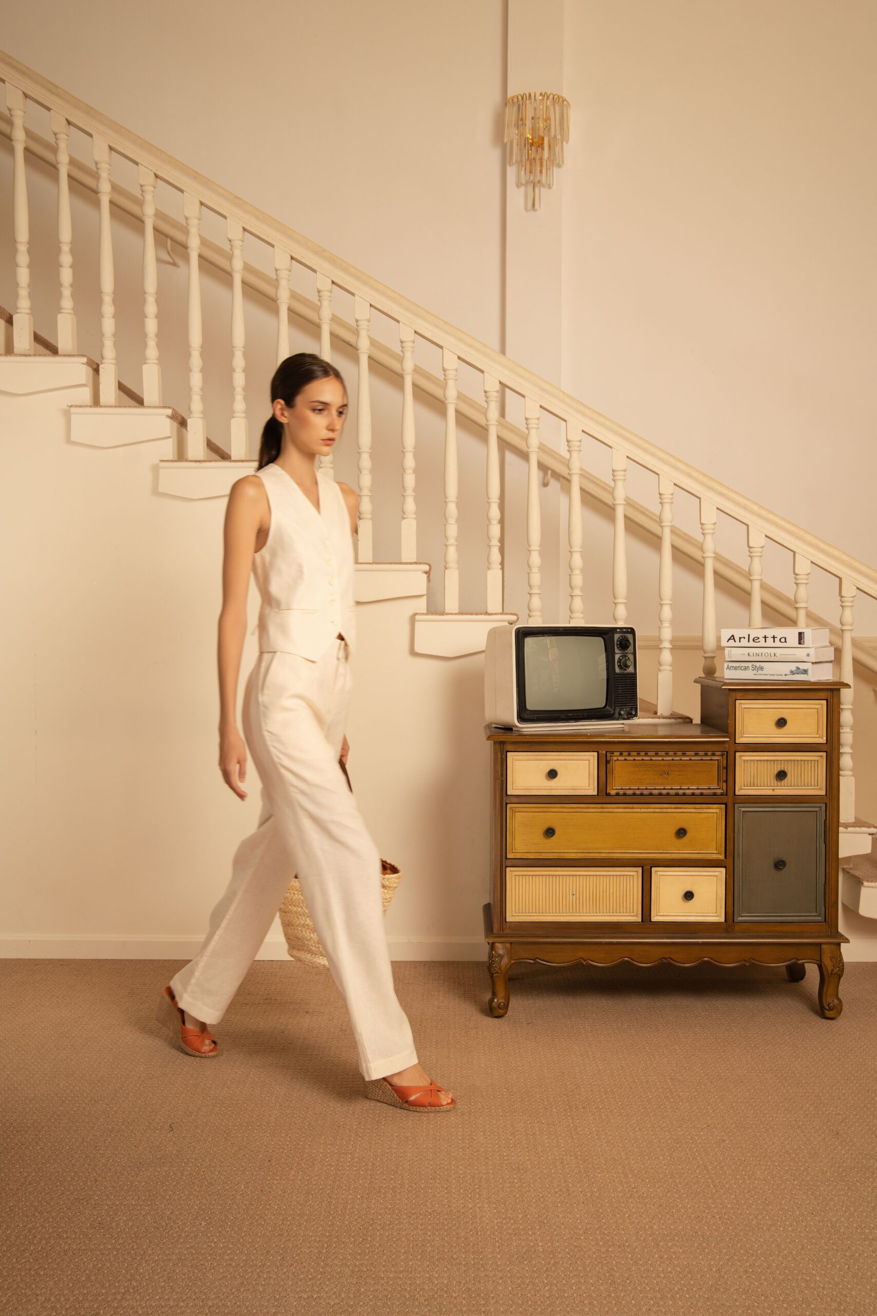 Naomi Linen Waistcoat | Cream